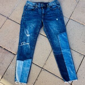 Miss Me Patchwork Jeans Out of Sight Midrise Ankle Skinny Size 29